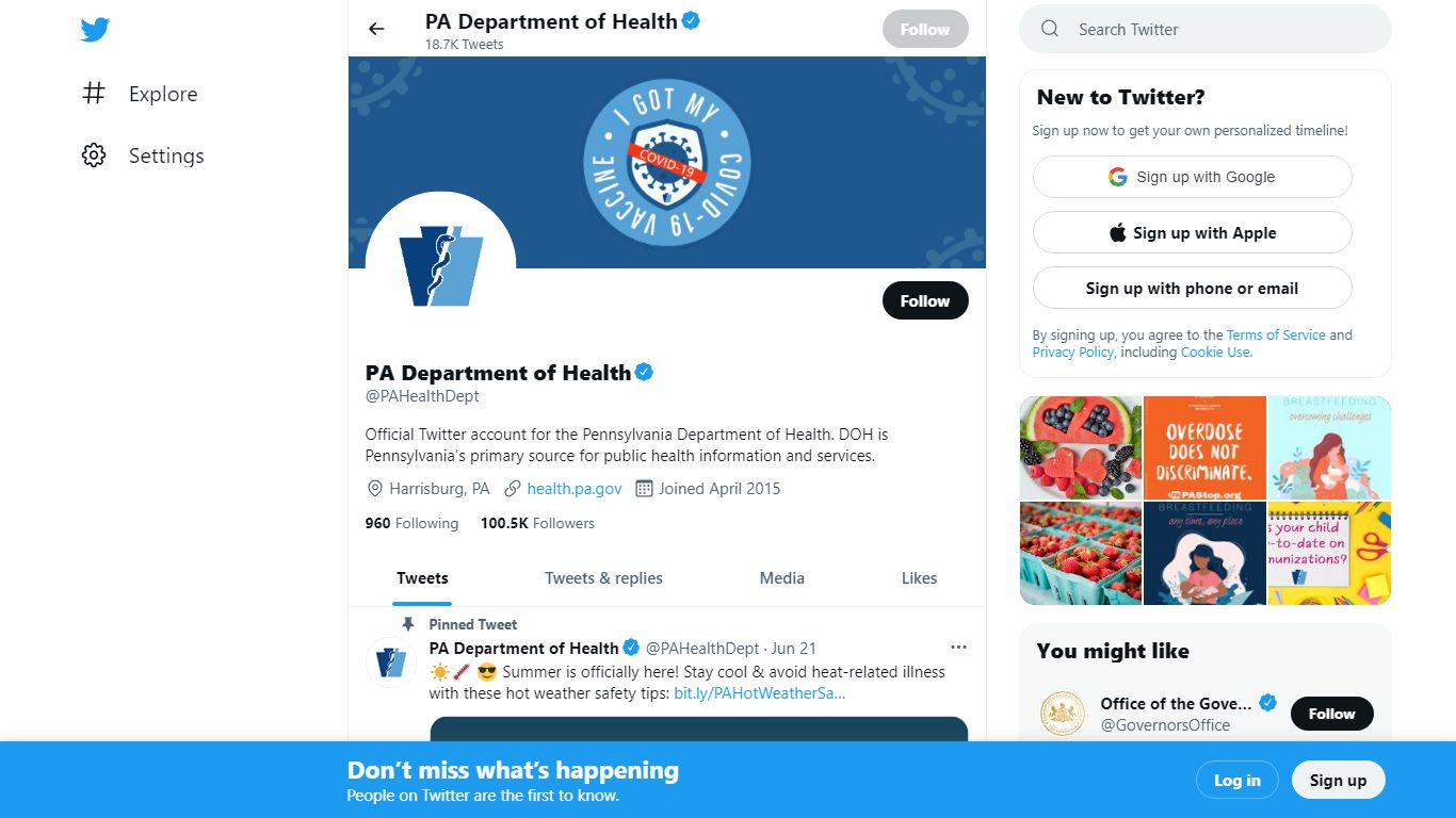 PA Department of Health (@PAHealthDept) / Twitter