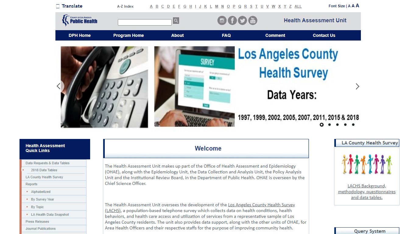 LA County Public Health - Health Assessment - Home